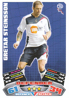 Gretar Steinsson Bolton Wanderers 2011/12 Topps Match Attax #57